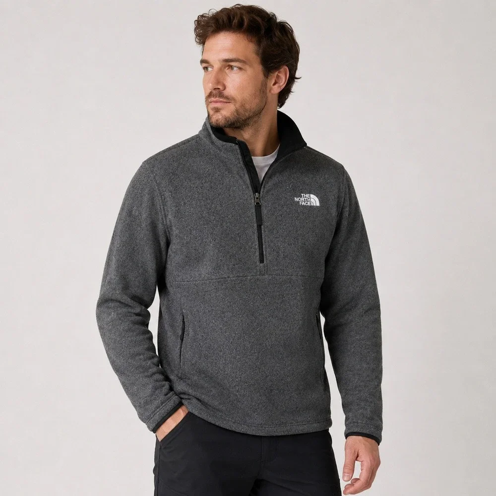 The North Face Campbell‎ Pullover in Black Heather NWT